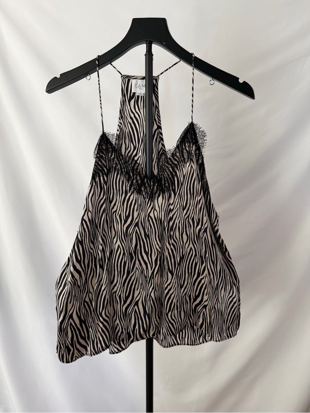 NWOT - Cami NYC Zebra-Print Lace-Trim Cami - Size Small